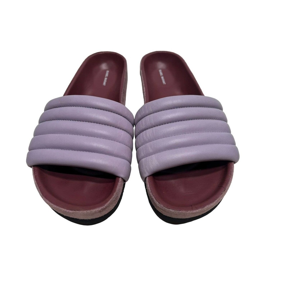 Isabel Marant Hellea Padded Purple Leather Slide Sandals SZ 39 / 9